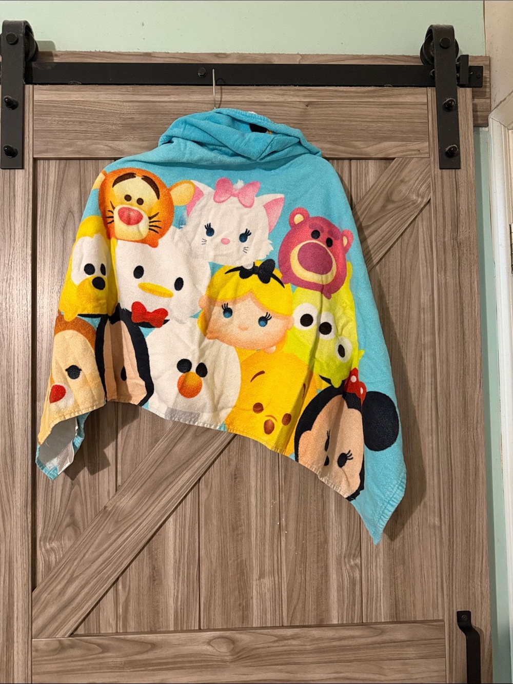 Disney Kids Blue Yellow Multicolor Tsum Tsum Hooded towel